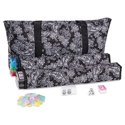 American Mahjong Game Set, 166 Premium White Mahjong With Black Paisley Bag Does not apply Does Not Apply