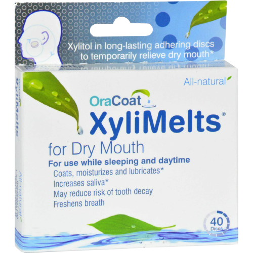 (Pack of 2)-OraCoat XyliMelts for Dry Mouth Discs Mild-Mint 40 Count-06/2025 XYLIMELTS 74012 - фотография #2