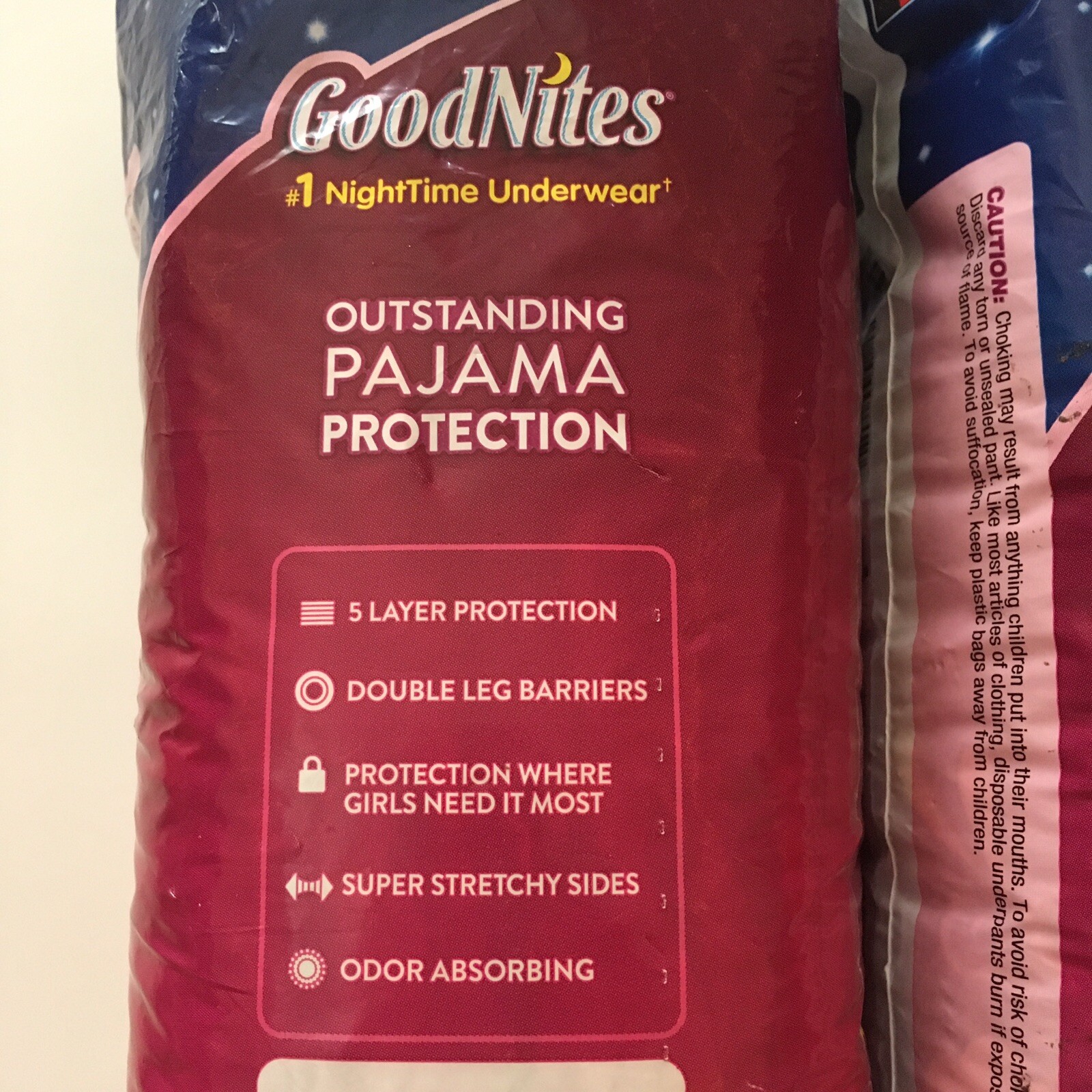 Girls Youth GoodNites NightTime Underwear Diapers 4-8 S-M 14 count 38-65 lbs GoodNites - фотография #6
