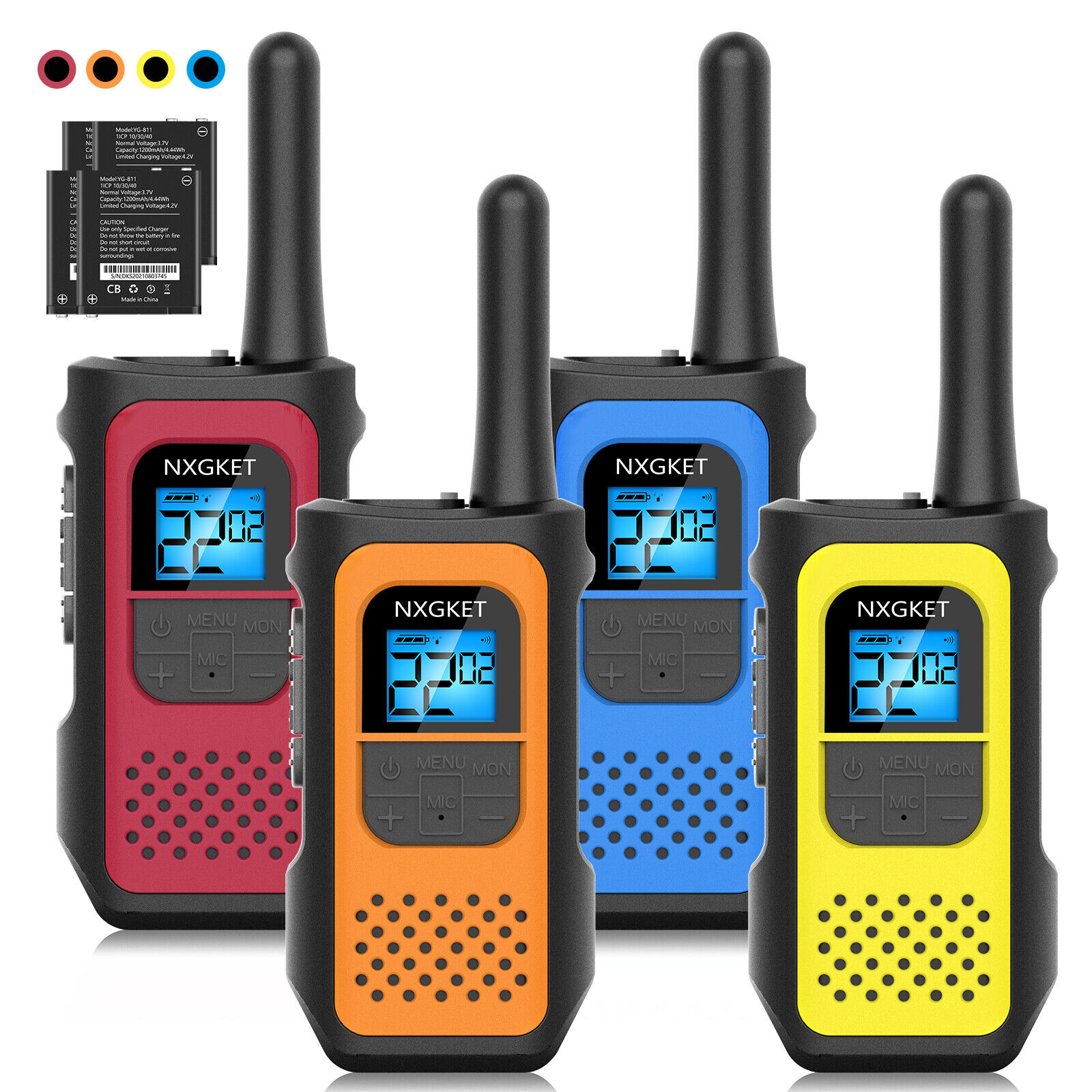 4X Rechargeable 22CH Two-Way Radios Long Range FRS VOX Walkie Talkies W/ Battery NXGKET Does not apply