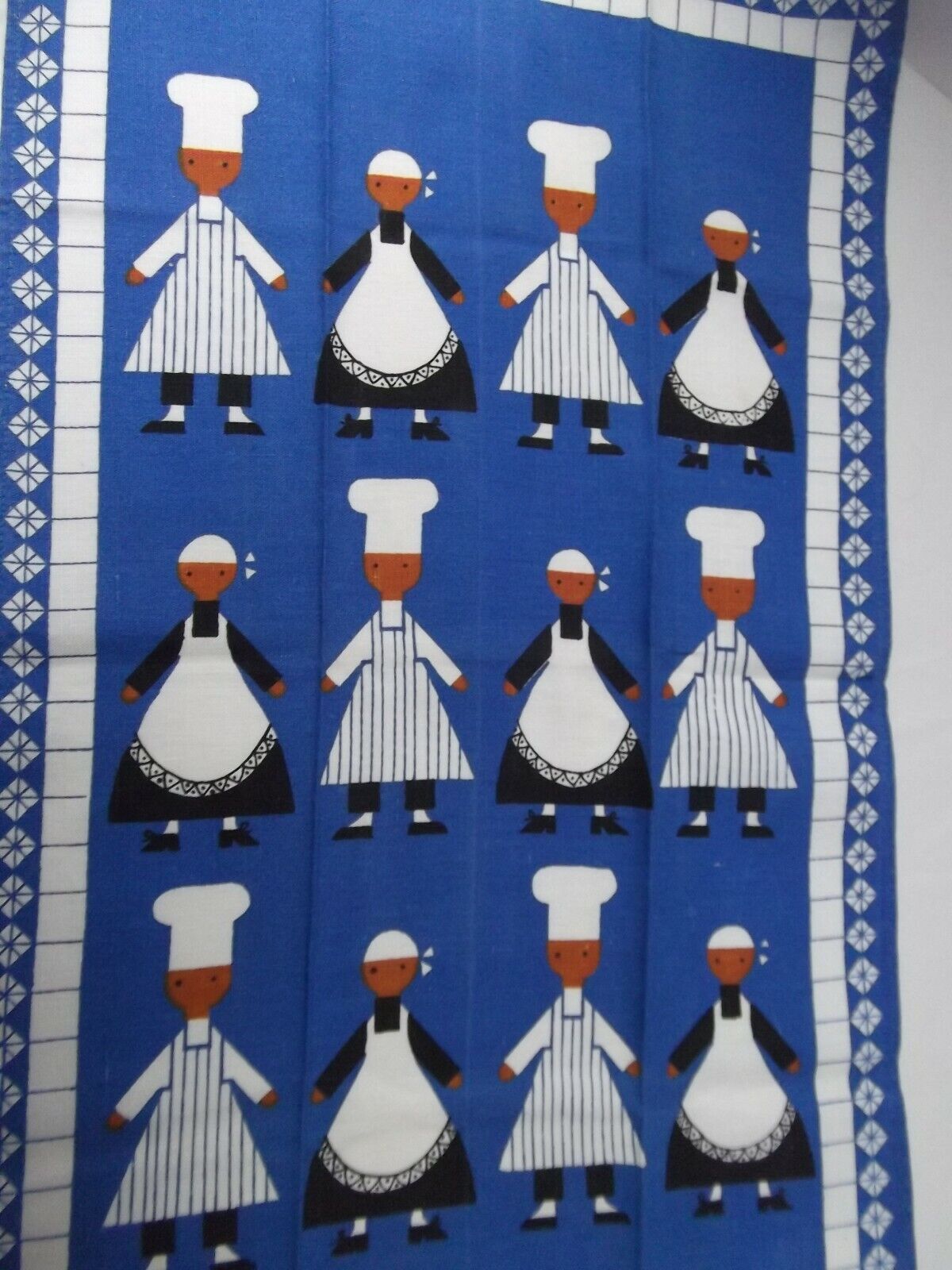 lot 2 kitchen towel Scandinavian Danish Denmark Norway folk art chef people  Unbranded - фотография #4