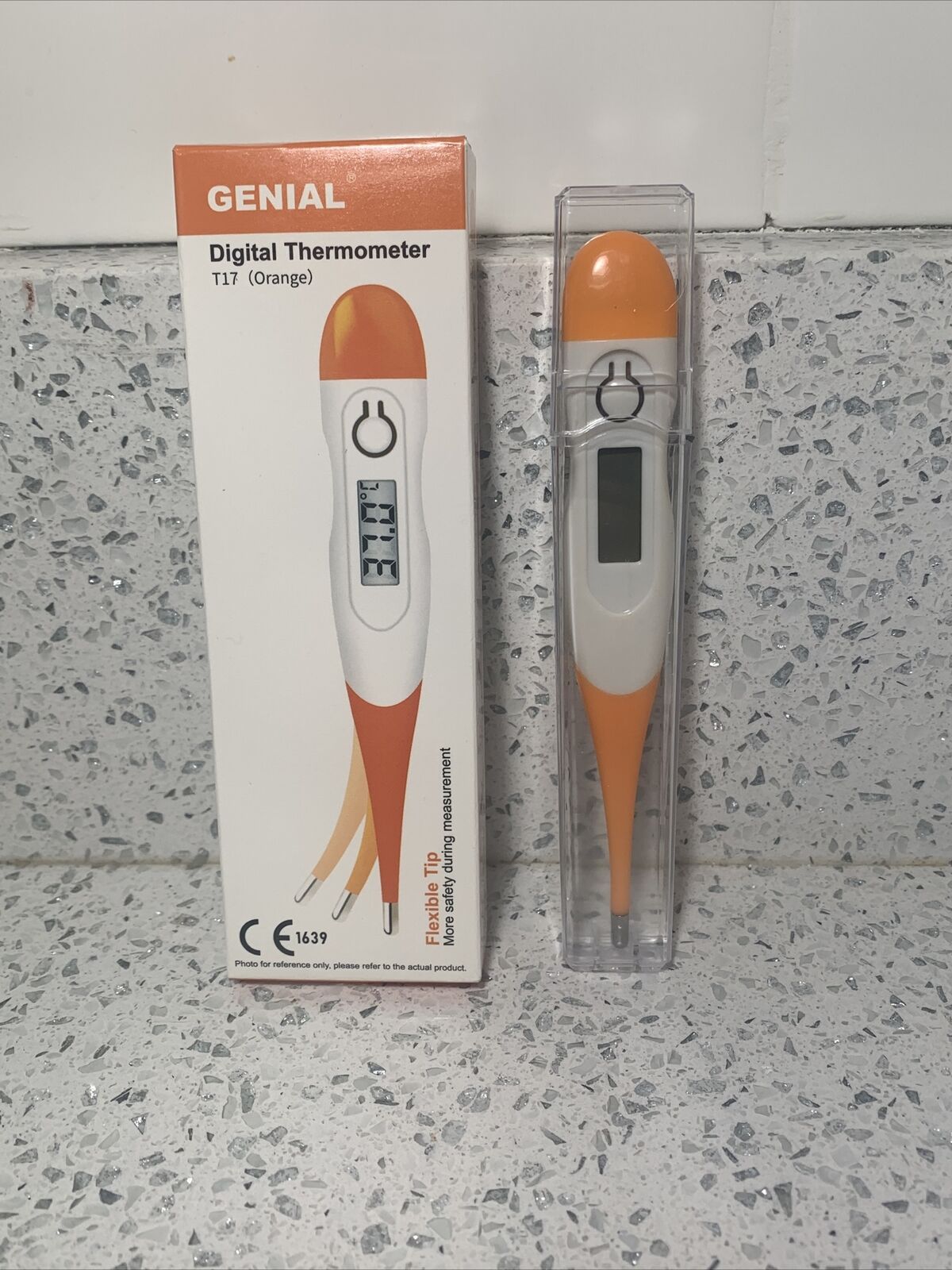 2X - Body Safe Oral Digital Electronic Medical Thermometer Color Orange & Blue Genial T17 & T12L - фотография #2