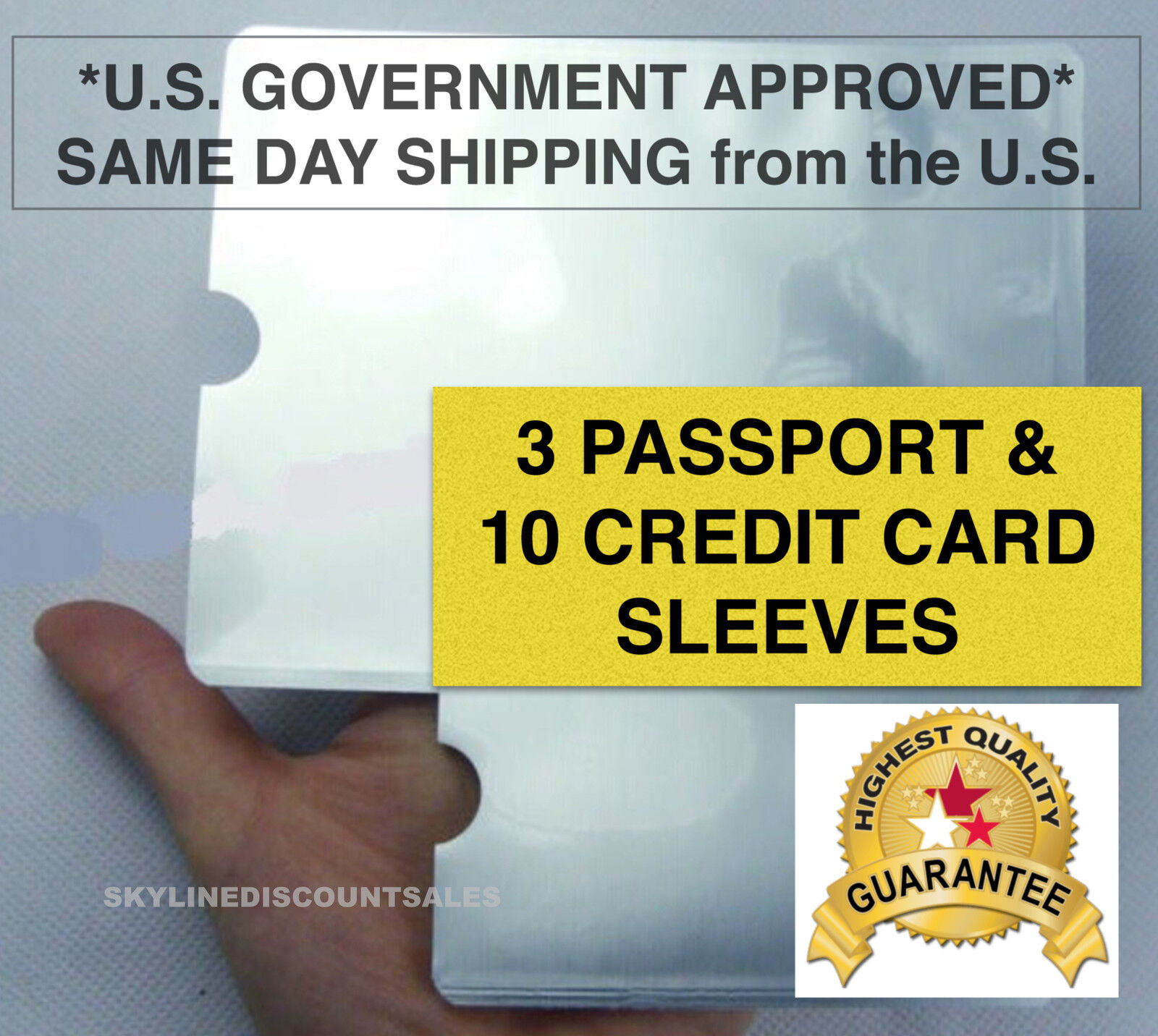 3x Passport 10x RFID Blocking ID Credit Card Protector Sleeve Shield Anti Theft Unbranded