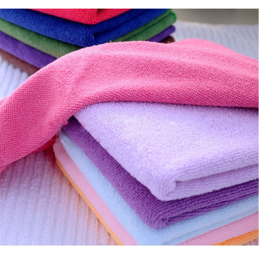 10pcs Soothing Microfiber Face Towel Cleaning Wash Cloth Hand Square Towel Unbranded Does Not Apply - фотография #10