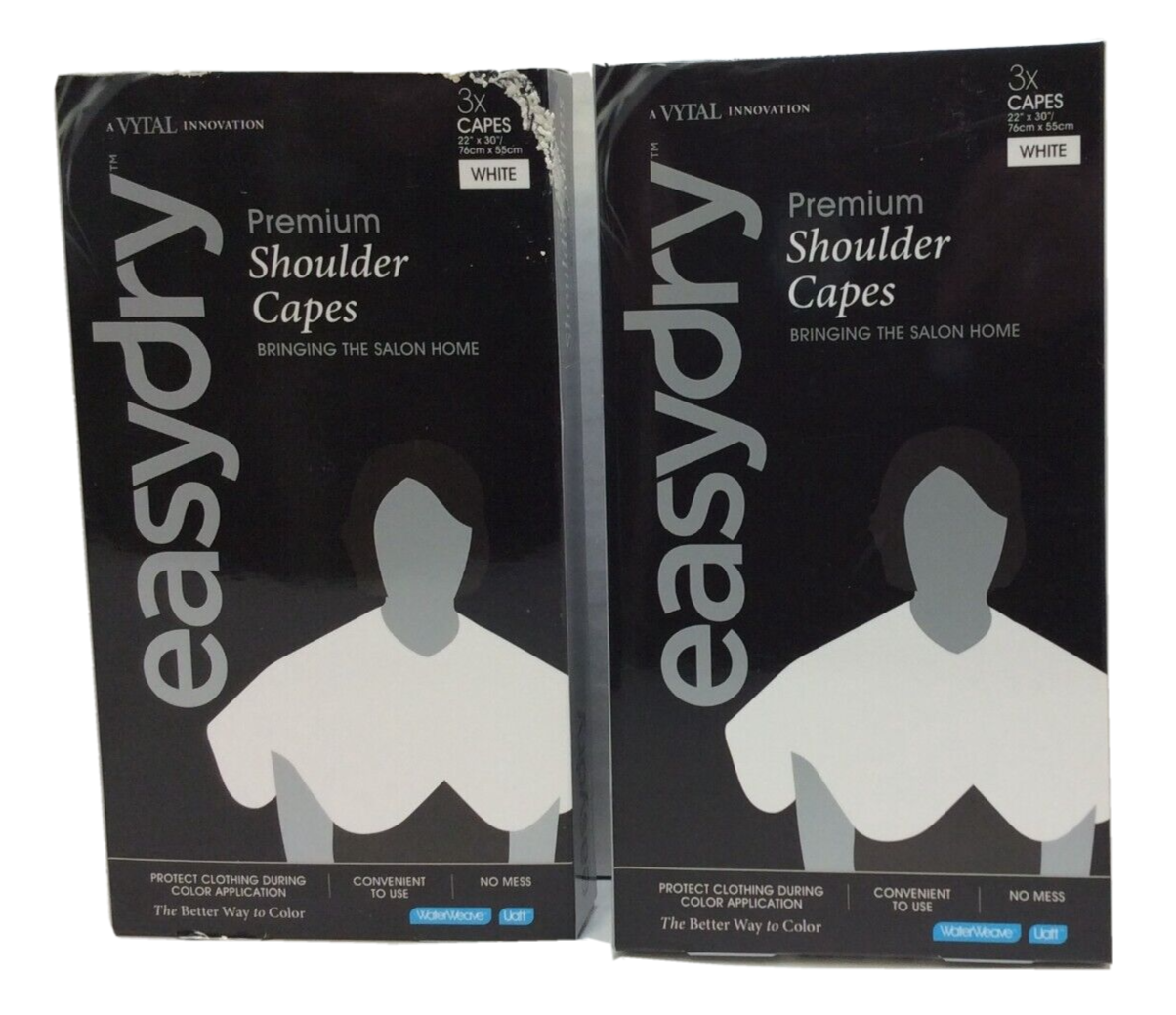 Easydry Hair Cutting Capes White Unisex Shoulder 22"x30", Lot of 6, Barber Salon Easydry 378028