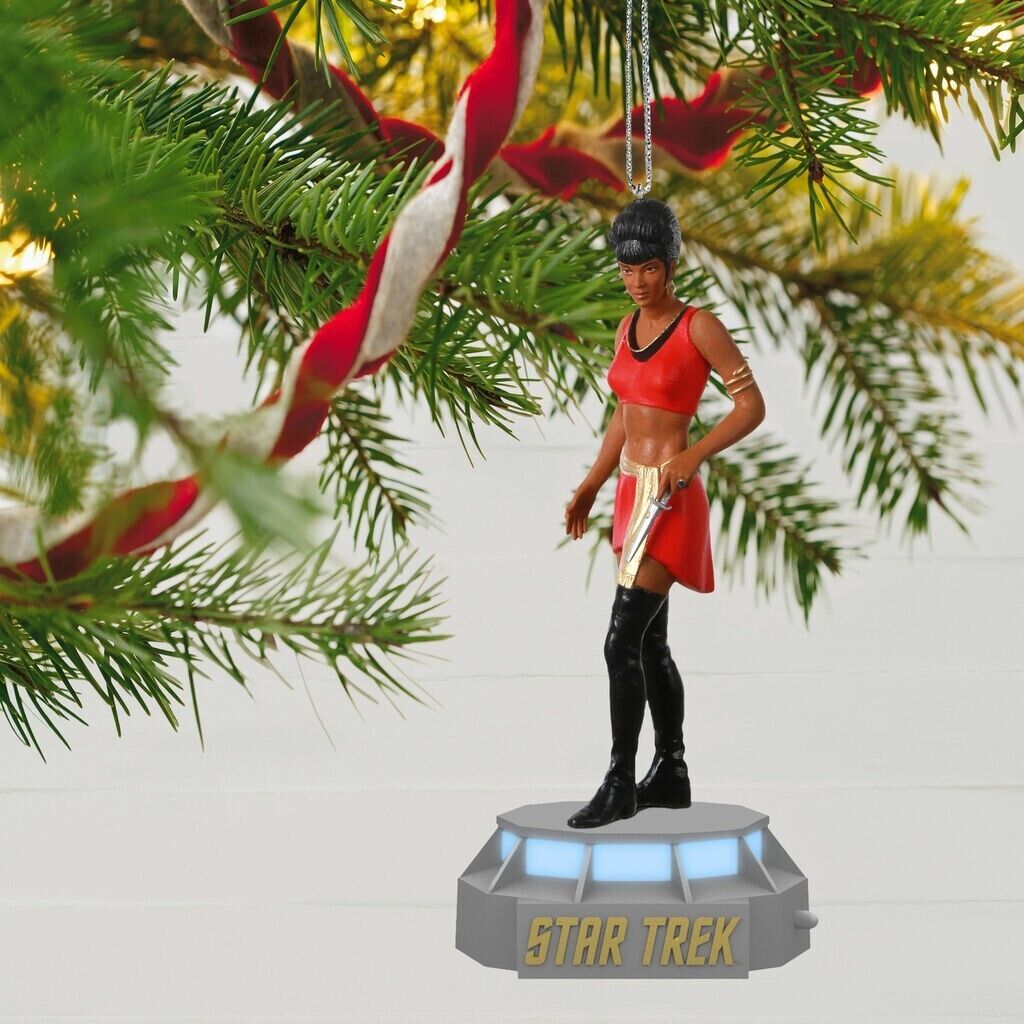 STAR TREK "Mirror, Mirror" Lt. Uhura Ornament w/Light & Sound INTERACTS w/TOPPER Hallmark