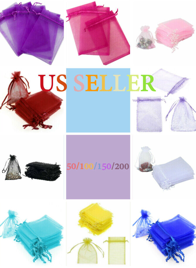  New "4x4" Drawstring Organza Bags Jewelry Pouches Wedding Party Favor Gift Bags Unbranded