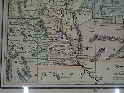 Lot 2 Antique Maps Arizona New Mexico Gaskell's Atlas of the World Century 1897 Без бренда - фотография #10