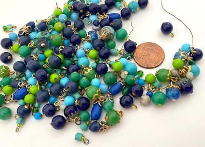 Vintage Aqua Blue Green Beads Charms with Loop Mix Japan 80 Без бренда