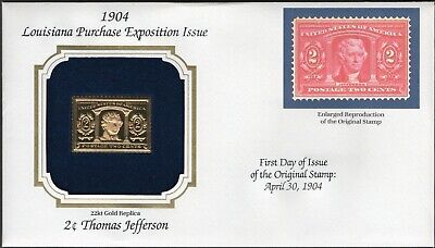 1904 Louisiana Purchase Ex Issue U.S Golden Replicas of Classic Stamps. Set of 5 Без бренда - фотография #2