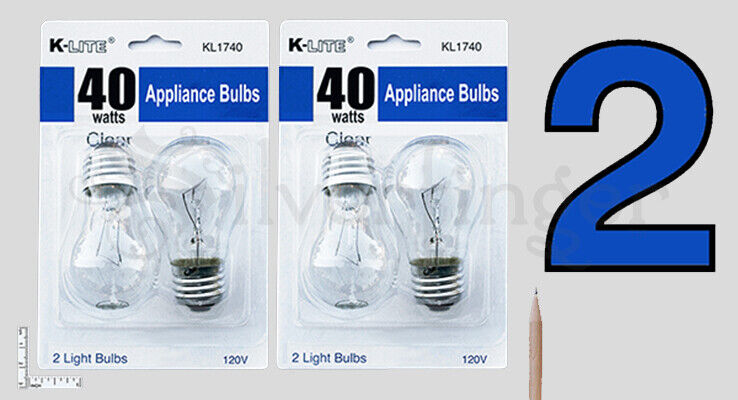 4—6 pcs Appliance Light Bulbs Refrigerator Freezer Oven Microwave Fridge A15 40W K-LITE KL1740 - фотография #2
