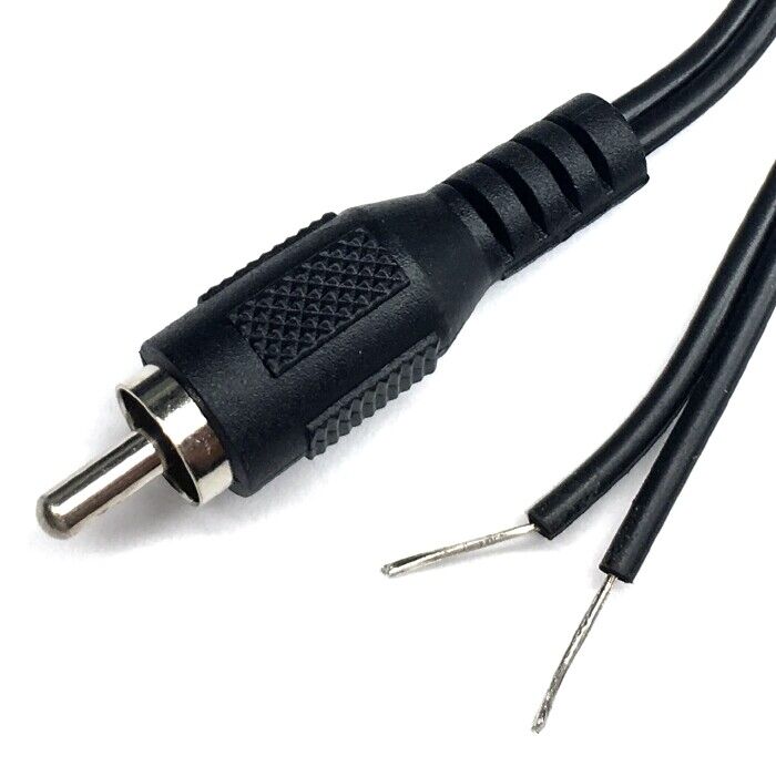 NEW Two-Pack 8 ft RCA Male Plug to Bare Wire Audio Speaker Subwoofer Cable Cord Philmore CA73 - фотография #2