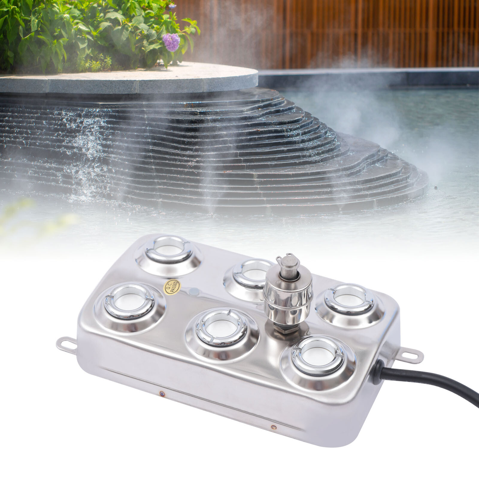 6 Heads Ultrasonic Mist Maker Fogger For Water Fountain Pond +Power Supply Unbranded Does not apply
