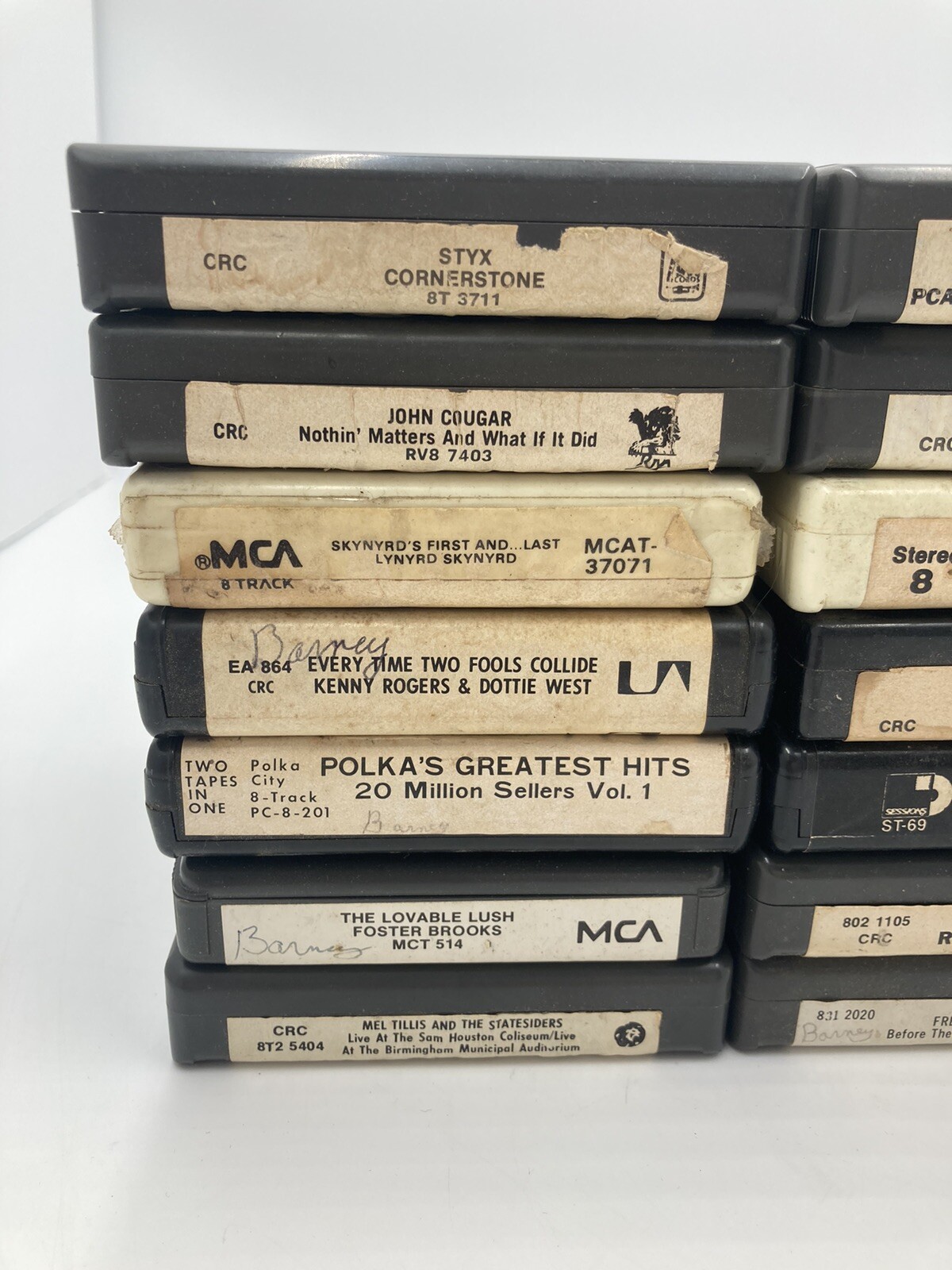 Lot of 8 Track Tape Cartridges Styx Kenny Rogers George Jones John Cougar 28 Qty Без бренда - фотография #2