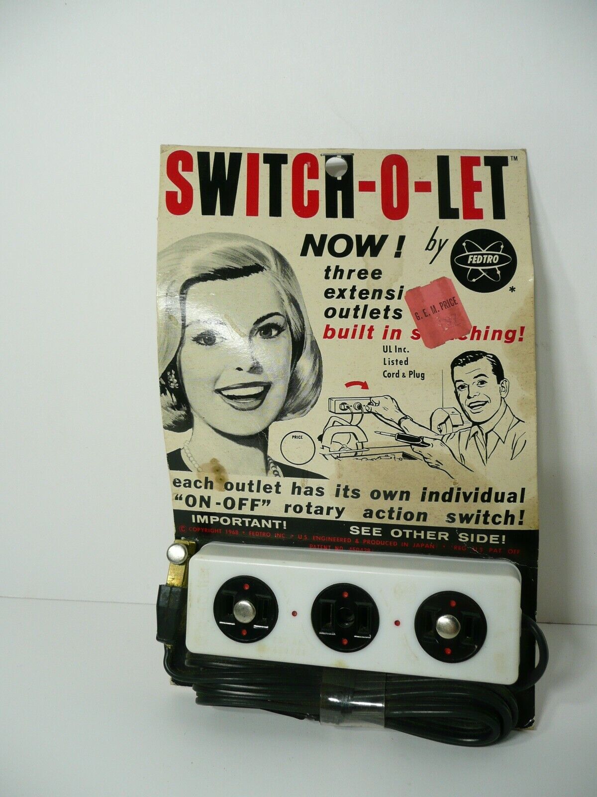 Vintage 1968 Pat. Fedtro Switch-O-Let SWT-3 New In Original Package FEDTRO n/a