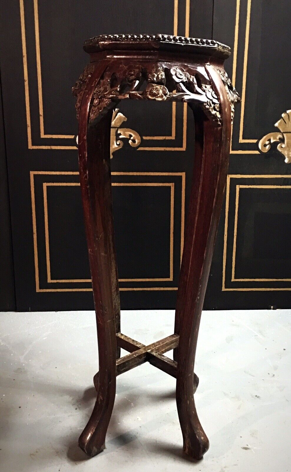 Chinese Antique Carved Rosewood Pedestal Table Без бренда - фотография #2