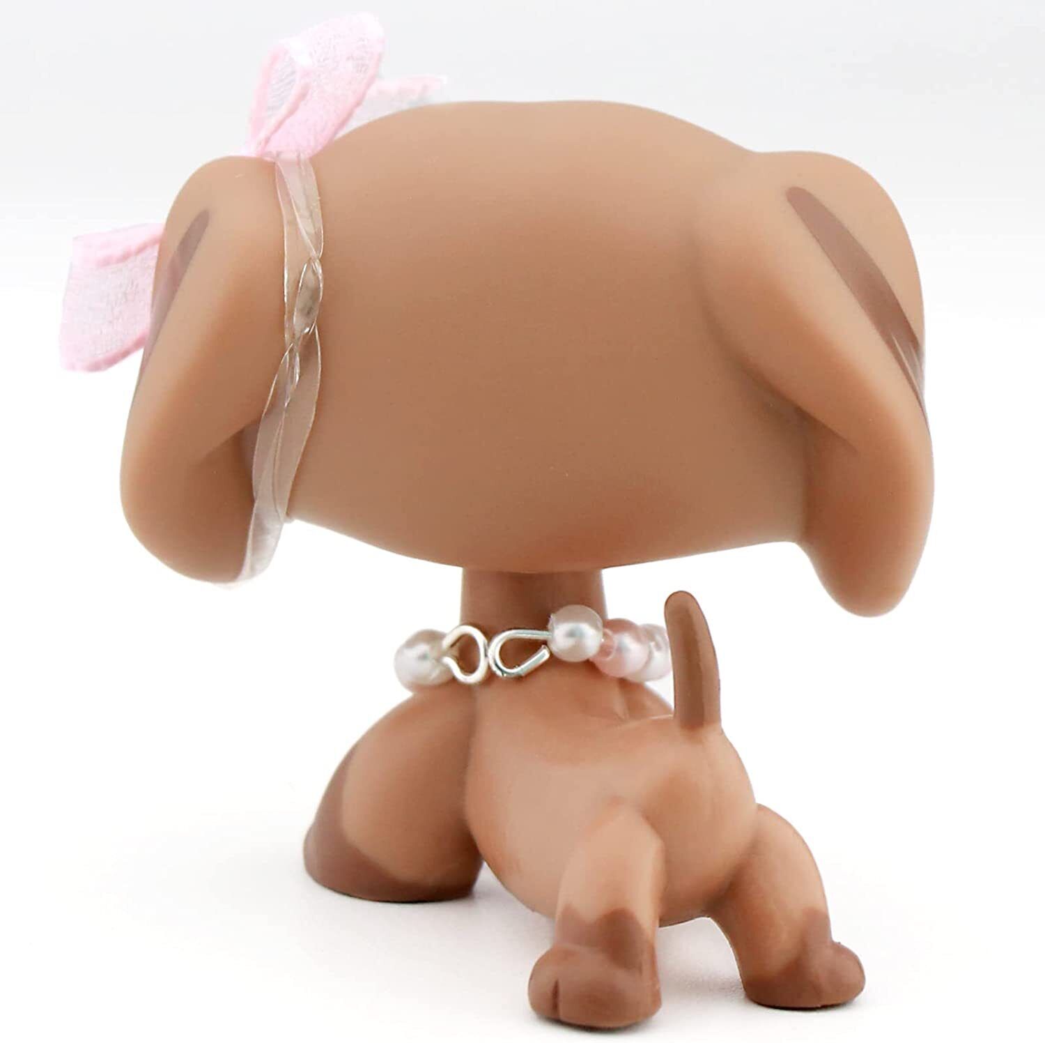 Littlest Pet Shop LPS Dachshund #932 with lps Accessories Necklace Bowknot Rare NLPS - фотография #2