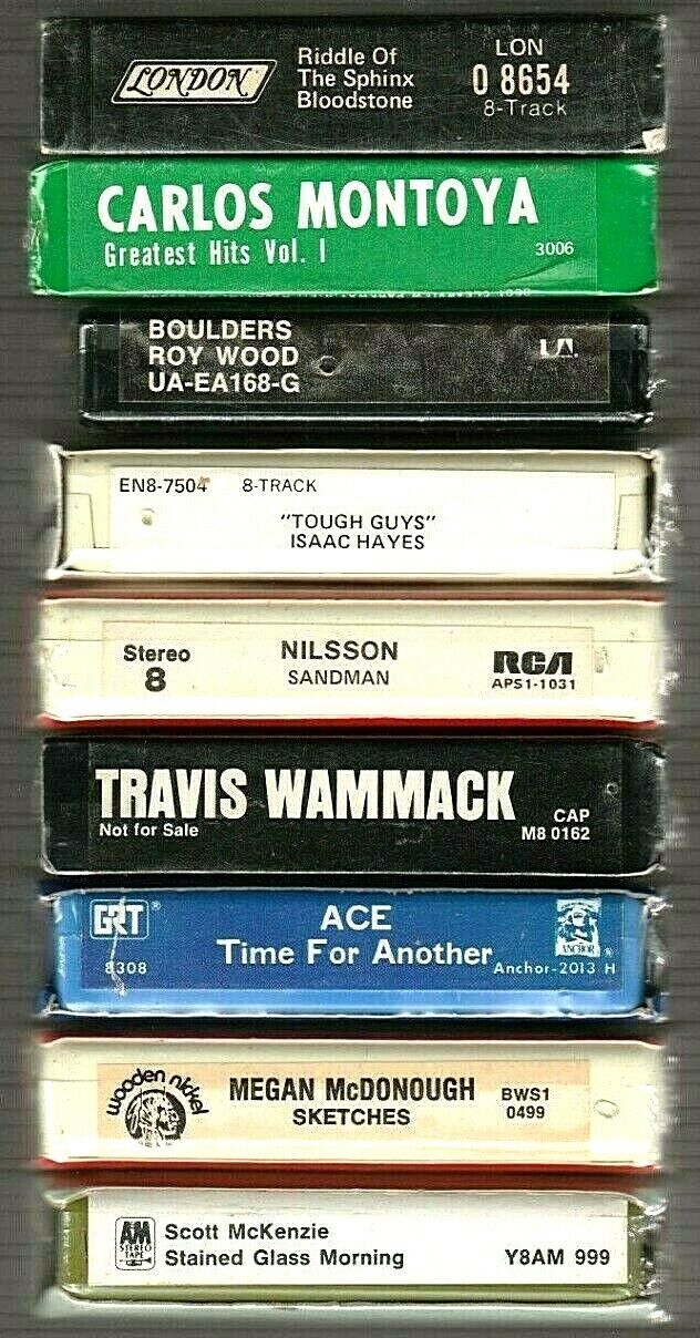 9 New! 8-TRACK LOT Funk Soul Country Prog Folk Rock NILSSON ISAAC HAYES STAX  Без бренда