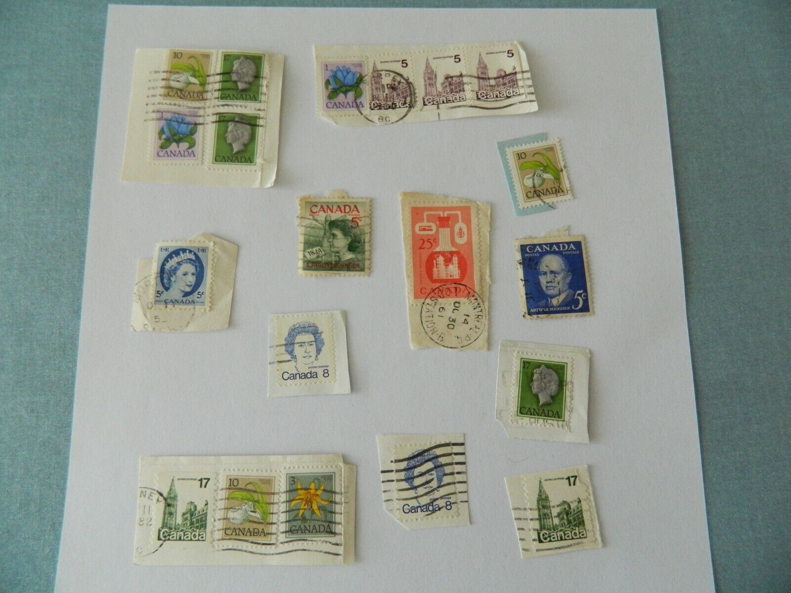 Vintage Stamps CANADA Postage A.Meighen E.Pauline Johnson Flowers Queen Elizabet Без бренда