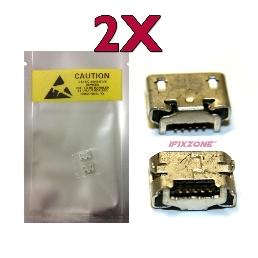 2 x New Micro USB Charging Sync Port For RCA PRO10 RCT6203W46 10.1" Tablet USA Unbranded/Generic 999-6203-308