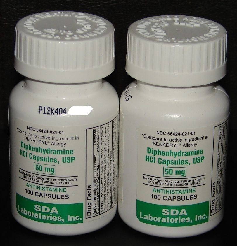 SDA Diphenhydramine 50mg Capsules Sleep Aid & Antihistamine 100ct -2 Pack Diphenhydramine 10834, FBA_66424021014