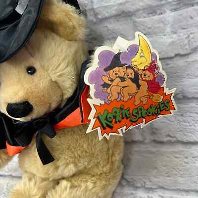 Vintage Kookie Spookies Witch Teddy Bear Stuffed Plush 13" Tan Tags Commonwealth Commonwealth - фотография #2