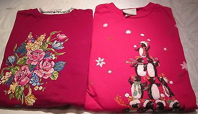 Women Christmas Flower Design  XL 2 Sweatshirt Blair 60 Cotton & 40 Polyester  Blair Does Not Apply