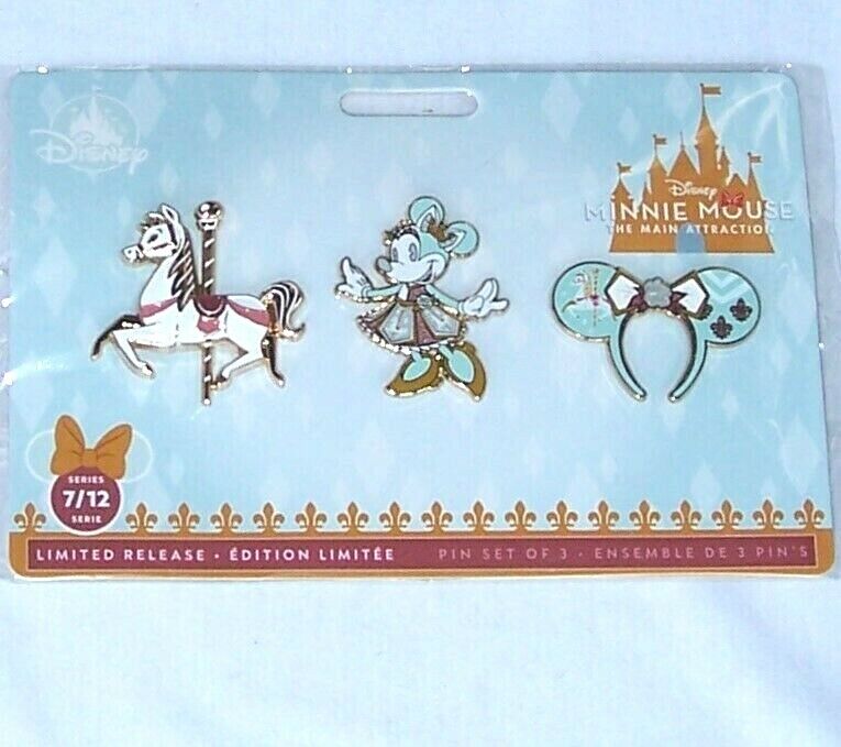 Disney Main Attraction King Arthur Carousel Minnie Mouse Ears Plush & Pins Lot  Disney - фотография #6