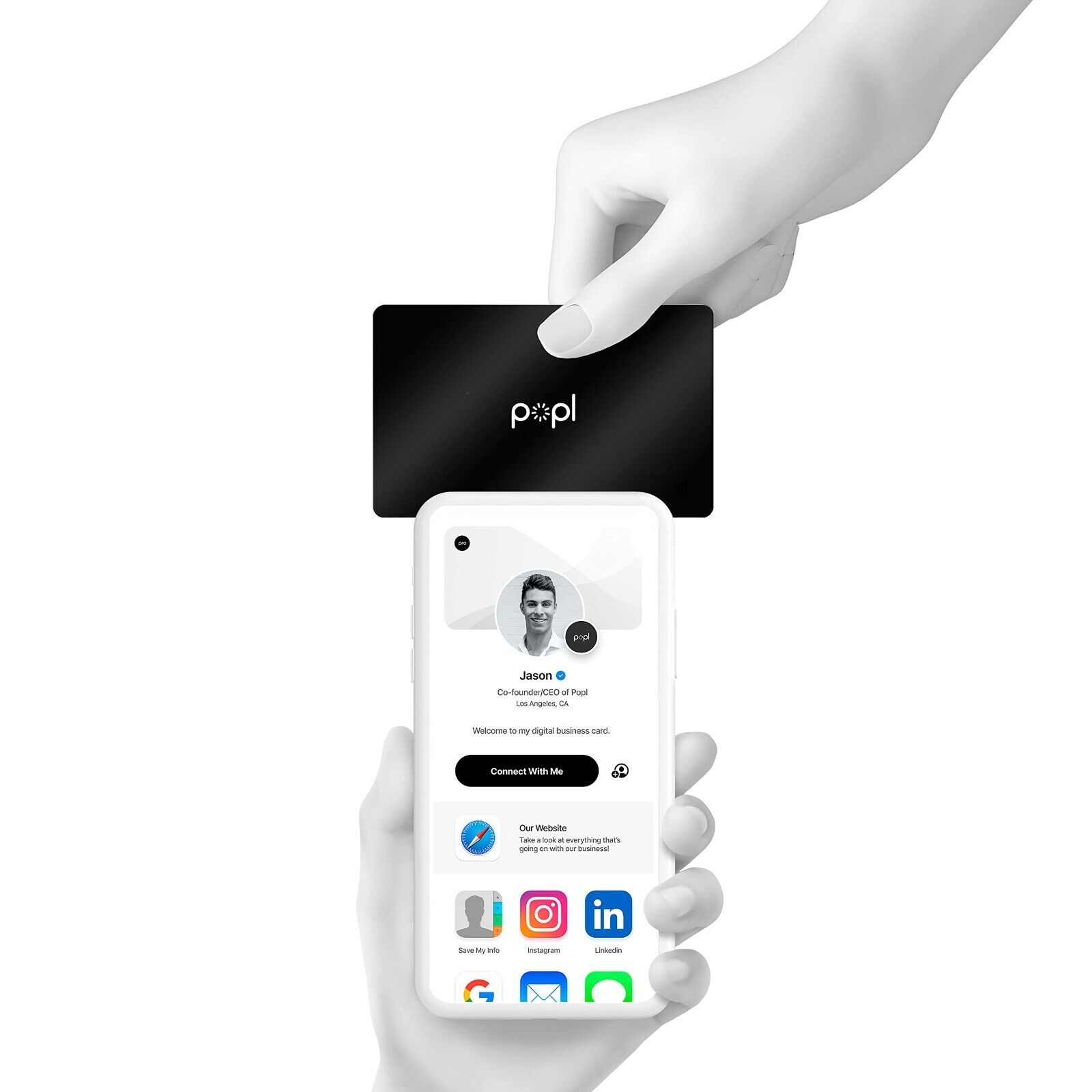 Popl Digital Business Card - Smart NFC Networking Card - Tap to Share Popl - фотография #3