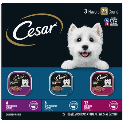 Filets in Gravy Adult Wet Dog Food, Filet Mignon, New York Strip and Prime Ri... Cesar
