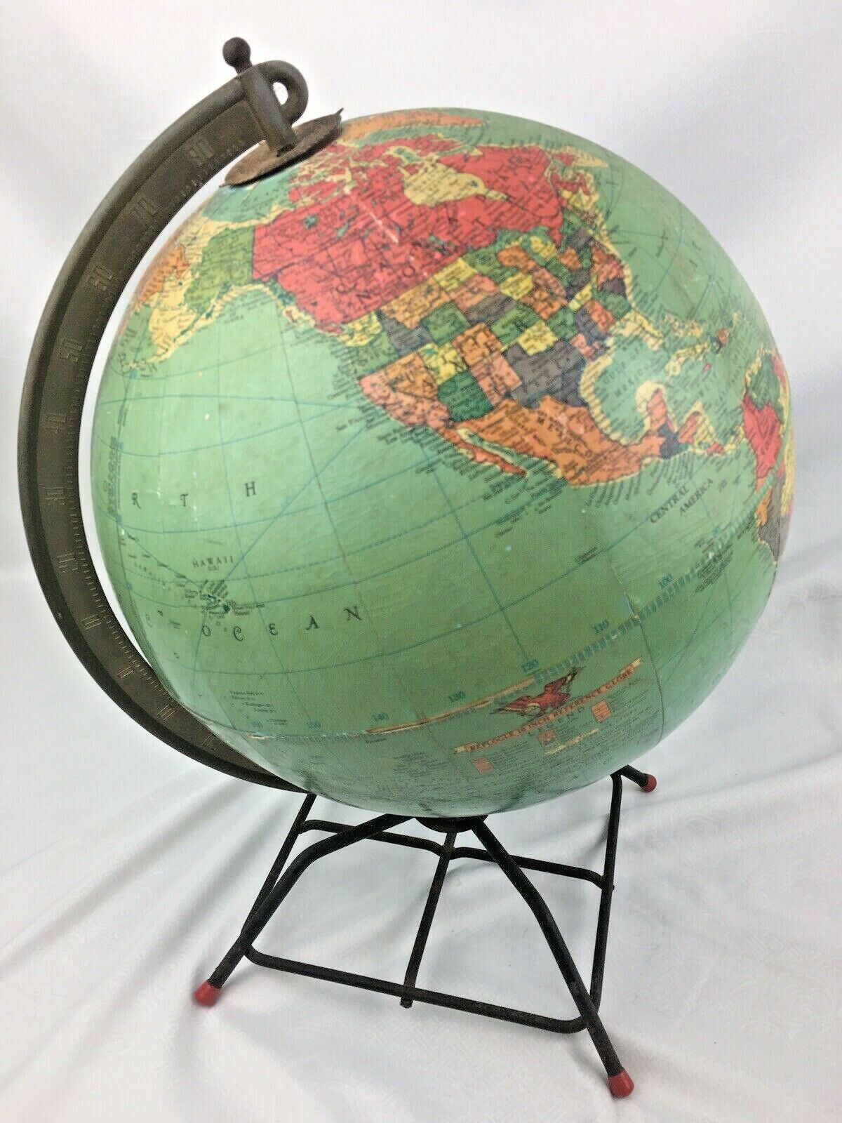 Lot of 2 Replogle World Globes - 10" Vintage 1950's and used 30cm - Art Decor Без бренда - фотография #2