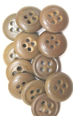 WWII US plastic buttons 5/8" 16mm 24L od greenish brown lot of 12 B7788 Без бренда - фотография #2