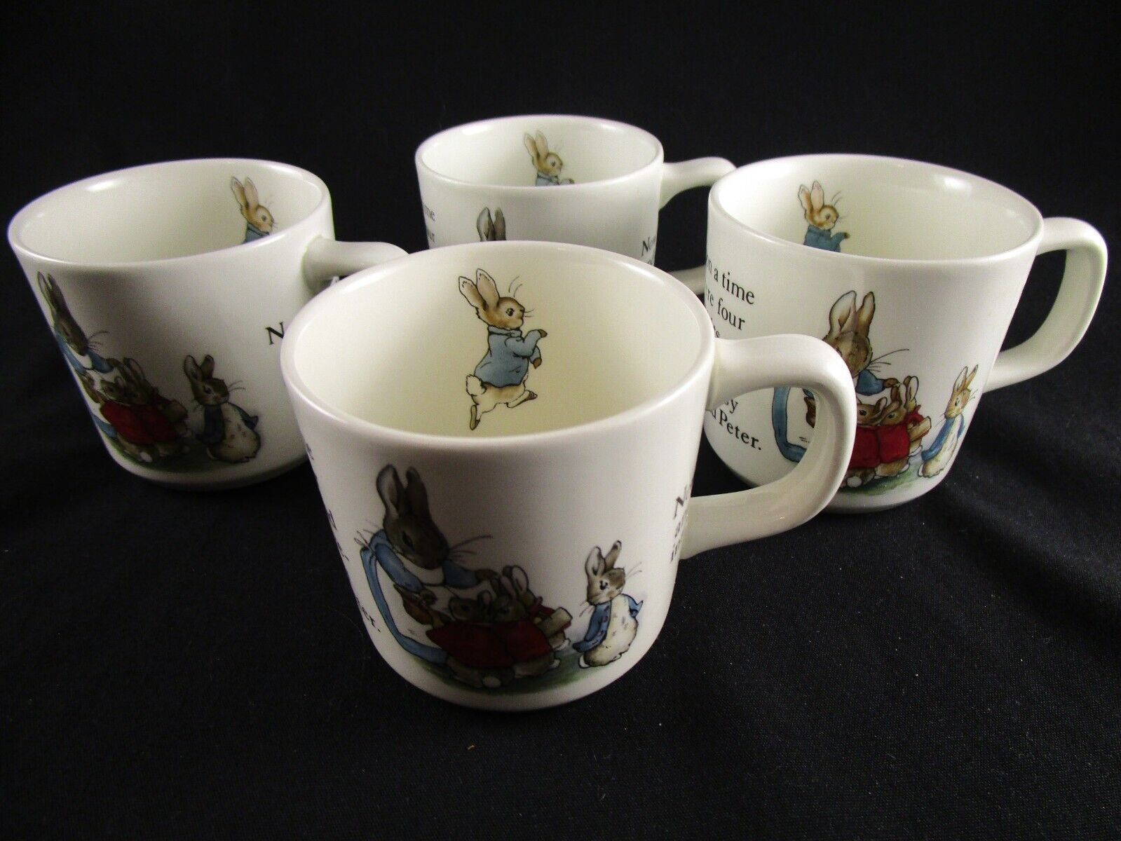 Wedgwood Beatrix Potter Peter Rabbit China Mug Cup 1 handle England Lot of 4 Wedgwood