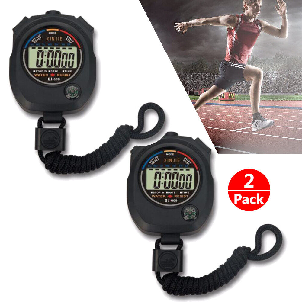Digital LCD Alarm Date Time Counter Stopwatch Sport Timer Electronic Chronograph Unbranded Does not apply