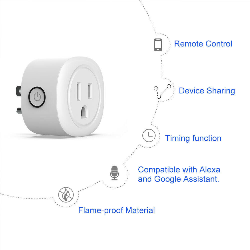 2pcs Smart WIFI Outlet Plug Switch Socket APP Voice Remote Control Alexa Echo Kootion Does Not Apply - фотография #7
