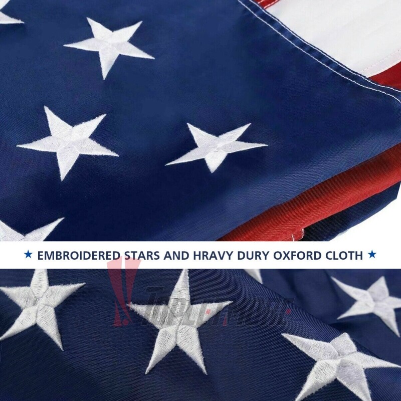 2pcs 3'x5' ft American Flag Sewn Stripes Embroidered Stars Brass Grommets USA Unbranded Does not apply - фотография #4