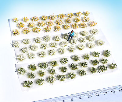 Miniature Flower tufts bushes white mix HO O scale model 1:87 dollhouse diorama naaron88 Does Not Apply - фотография #4