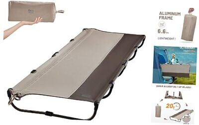  Lightweight Aluminum Camping Cot, 20-Second Quick Set-Up Folding Cot with Tan Does not apply Does Not Apply