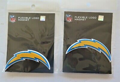 LOT OF TWO (2) LOS ANGELES CHARGERS, FLEXIBLE MAGNETS FROM WINCRAFT Wincraft