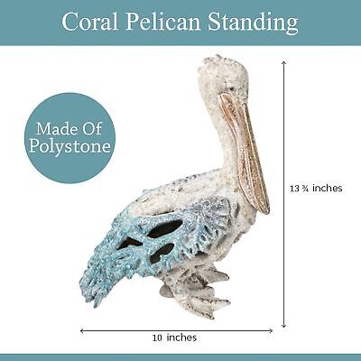 Pelican Statue Figurine Coral Reef Beach Home Decor (Blue Pelican Standing),1... Corner Merchant - фотография #3