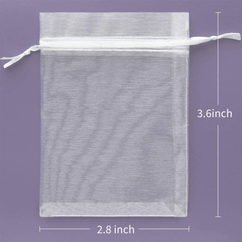 100Pcs 2.8 X 3.6" Sheer Drawstring Organza Jewelry Pouches Wedding Party Christm Does not apply - фотография #3
