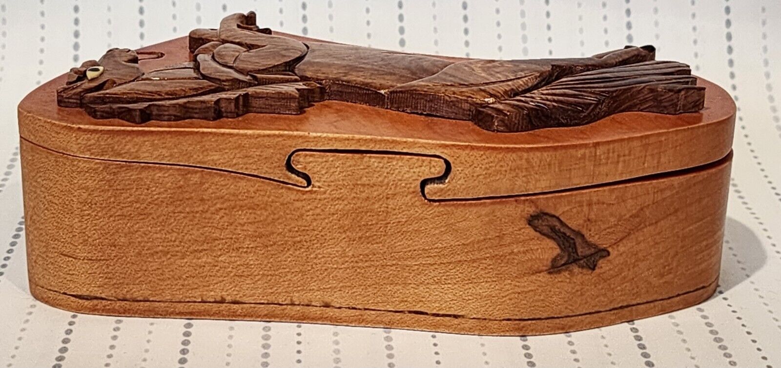 Handcrafted Intarsia Wood Art Horse Puzzle Box Jewelry Trinket Box Collectible Без бренда - фотография #6