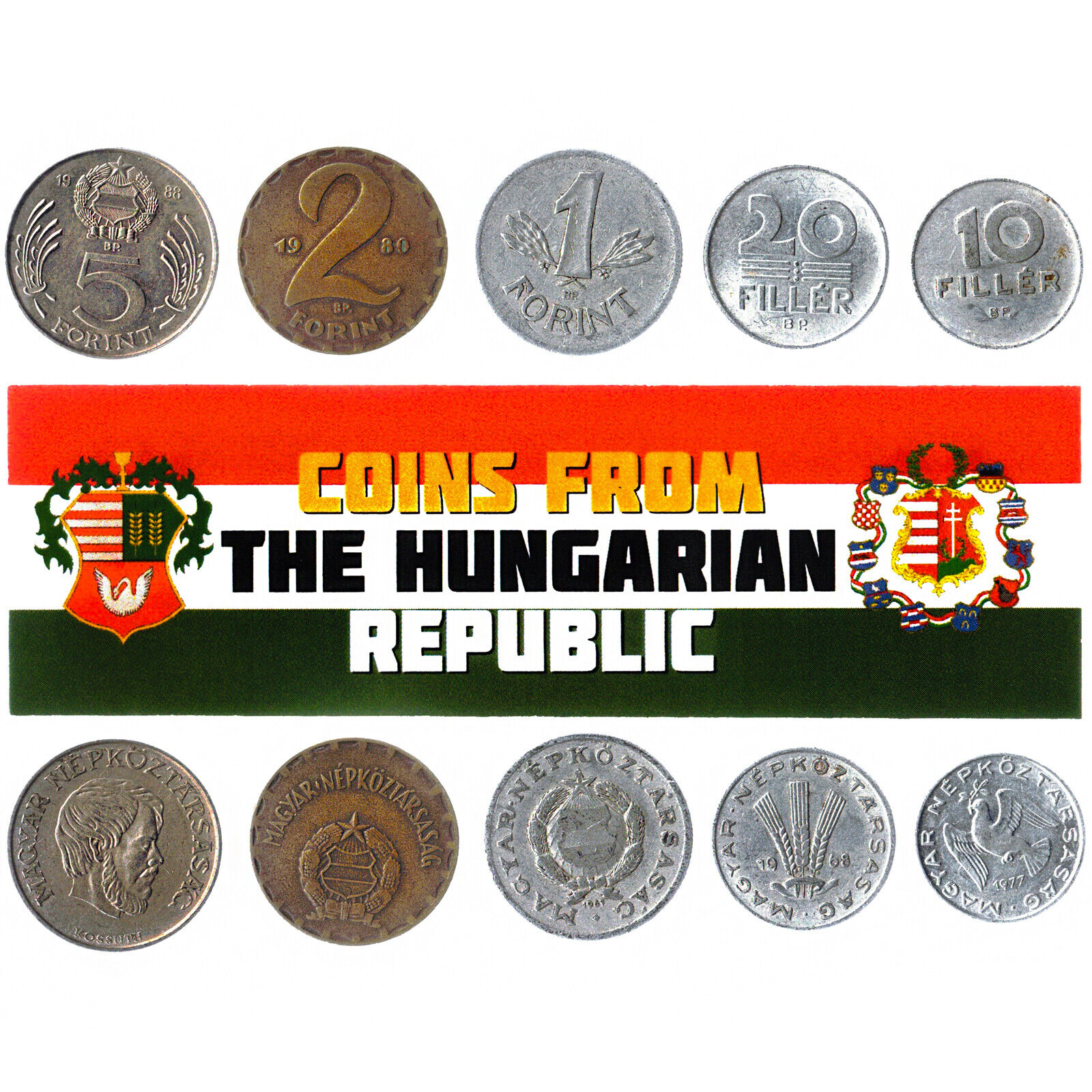 5 Hunngarian Coins | Mixed Forints Fillers | Hungary | Magyar | Nepkoztarsasg Без бренда - фотография #3