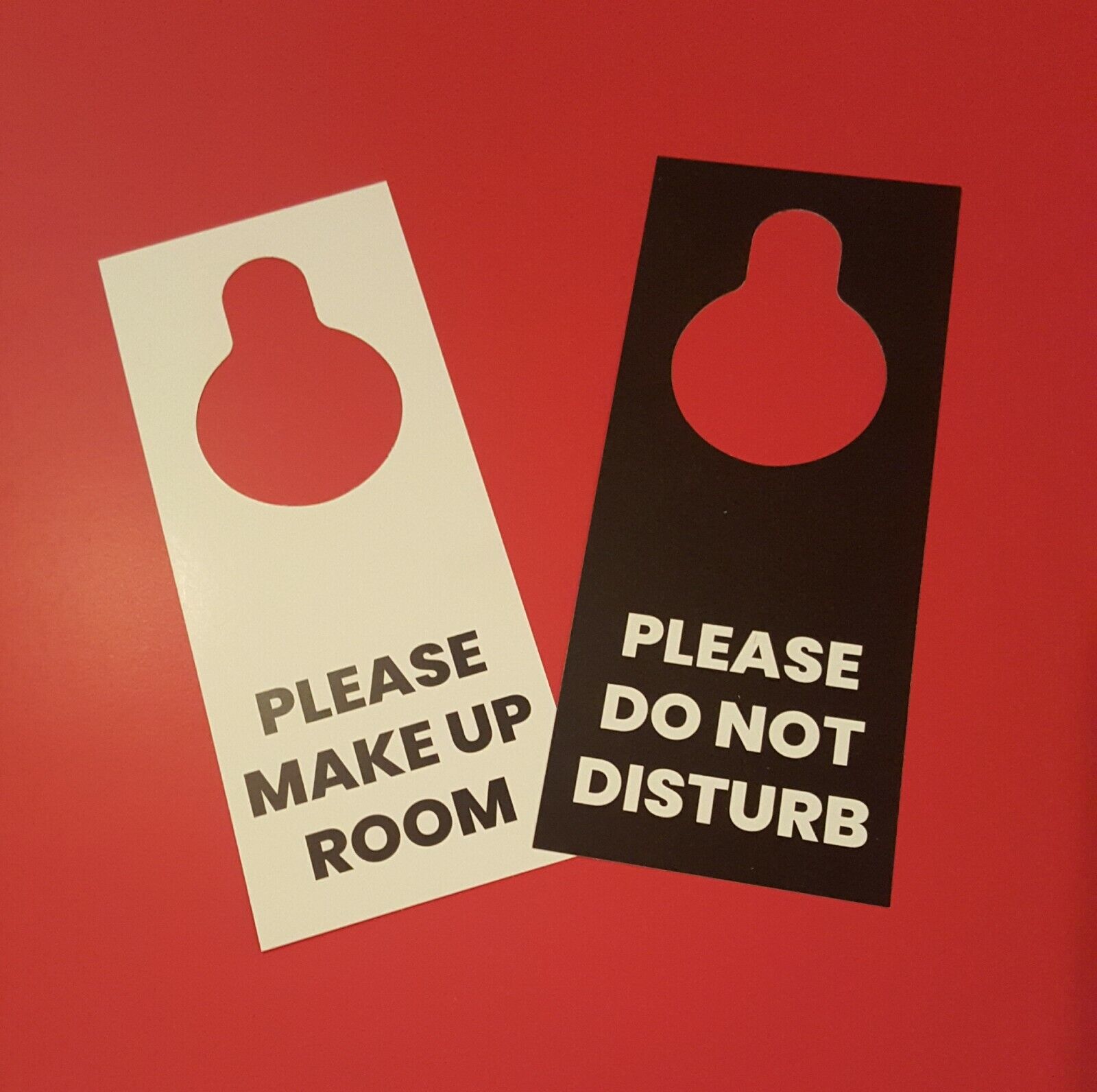 Do Not Disturb / Make up room Door Hanger Sign, Double sided 2 Pack WHITE/BLACK  Industry Standard - фотография #6