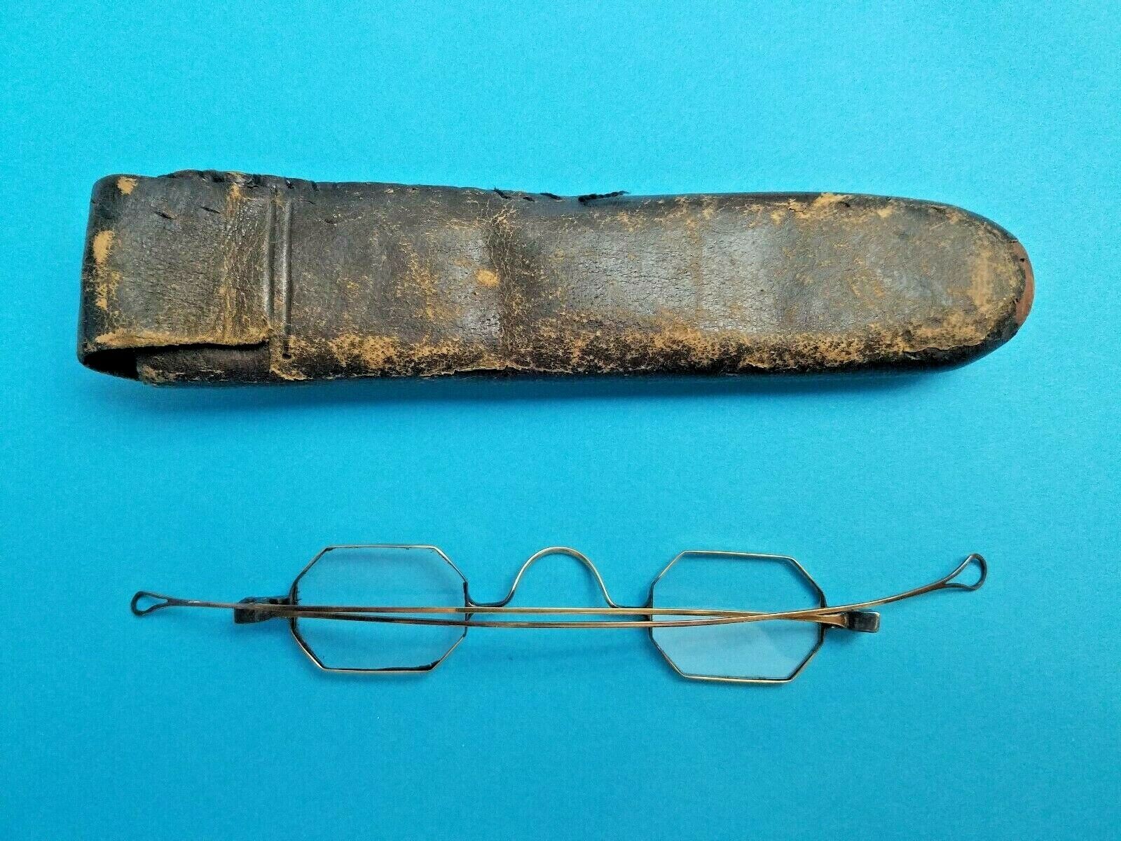 Antique Civil War Era 1850 -1880 Octagon Eyeglasses Case Amazing Piece History Без бренда - фотография #2