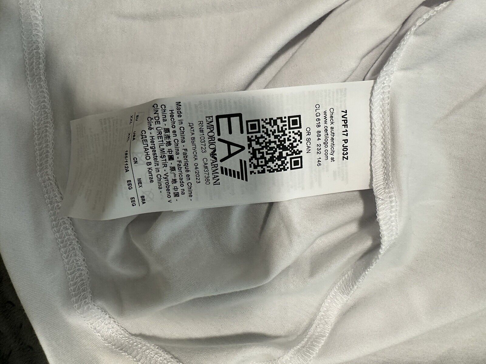 Emporio Armani  Size   XXL Mens T-Shirt   White New Emporio Armani Does not apply - фотография #4