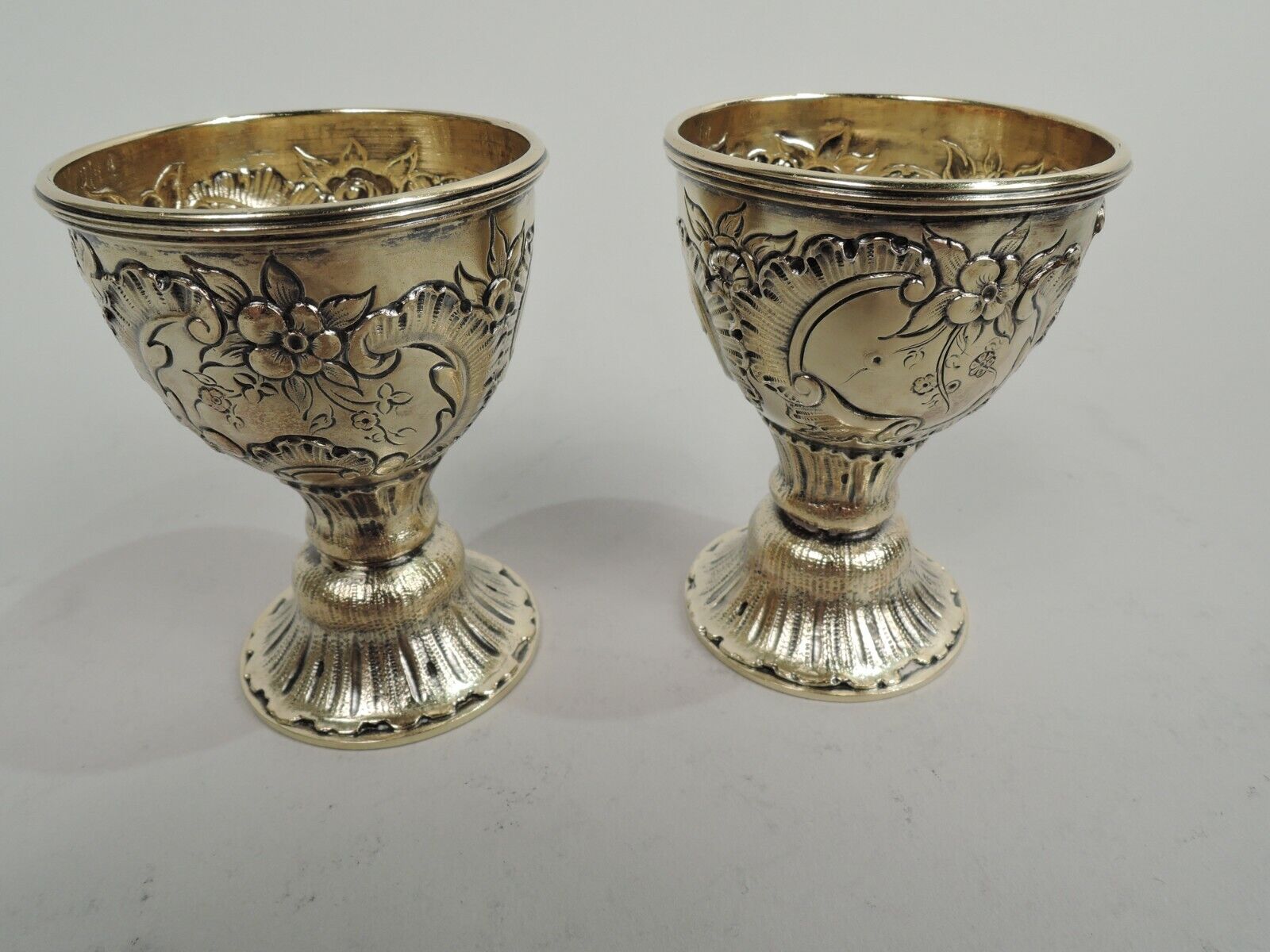 Antique Liqueur Set Biedermeier Cordial Decanter Cups Austrian Silver Gilt AUSTRIAN - фотография #6