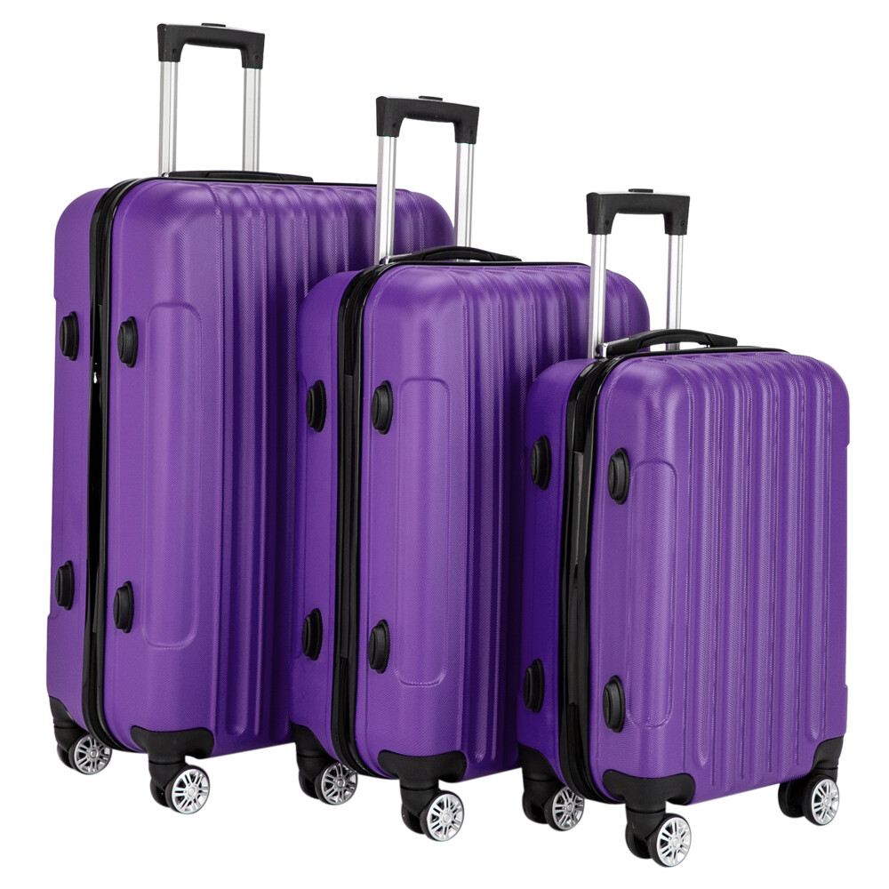 20"/24"/28" 3 pcs Luggage Travel Set Bag ABS Trolley Hard Shell Trip Suitcase US Unbranded - фотография #3