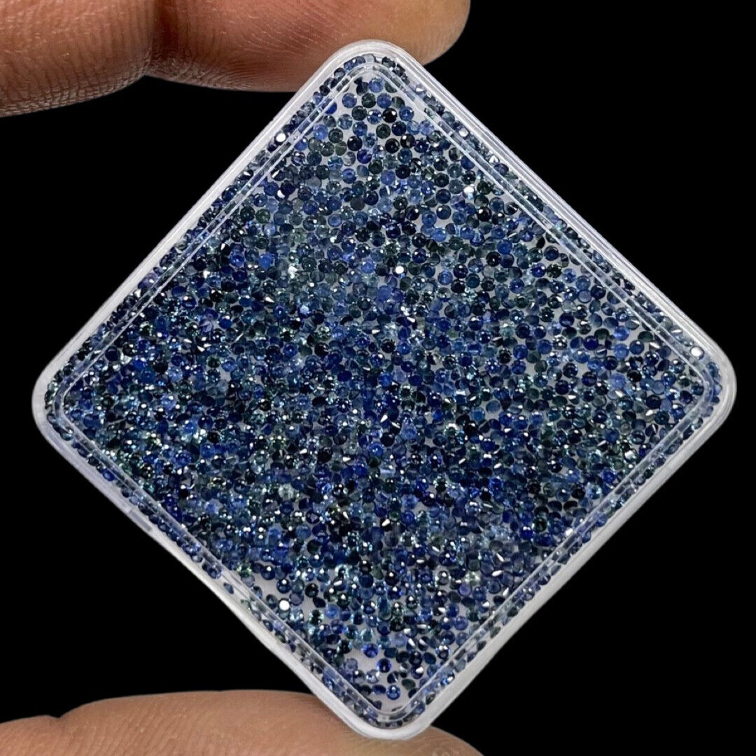 50 Pcs Natural Rich Blue Sapphire 1mm Round Cut Calibrated Loose Gemstones Lot Selene Gems - фотография #10