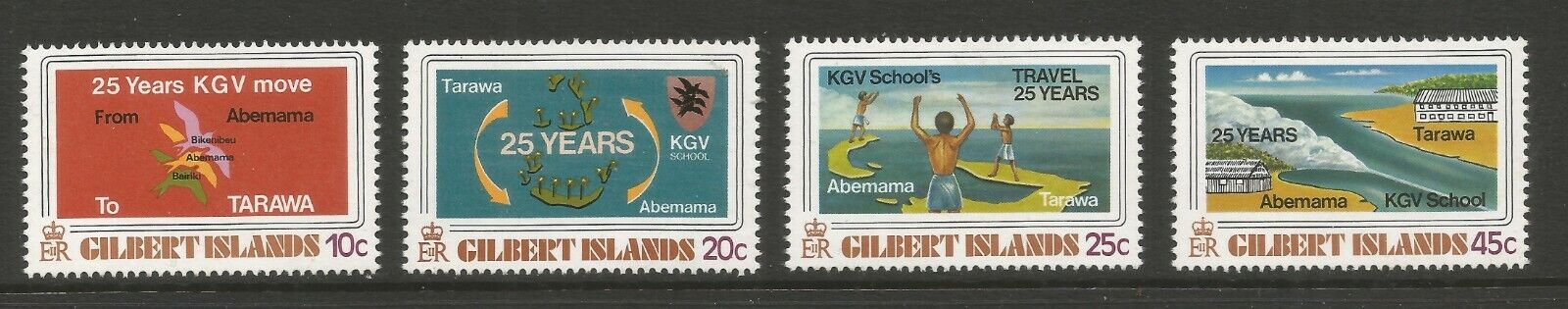 GILBERT ISLANDS 1978, RETURN OF KING GEORGE V SCHOOL (4), S.G 59-62 MNH** Без бренда